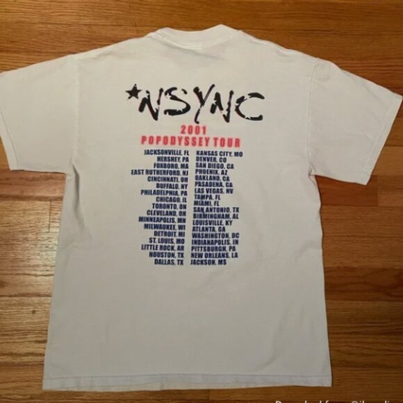 NSYNC T-Shirt Vintage Concert Tour 2001 Pop Odyssey Short Sleeve Size Small  EUC - Picture 2 of 8